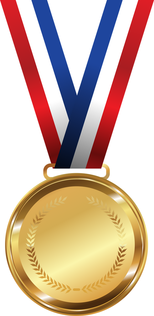 Red Blue Ribbon Medal